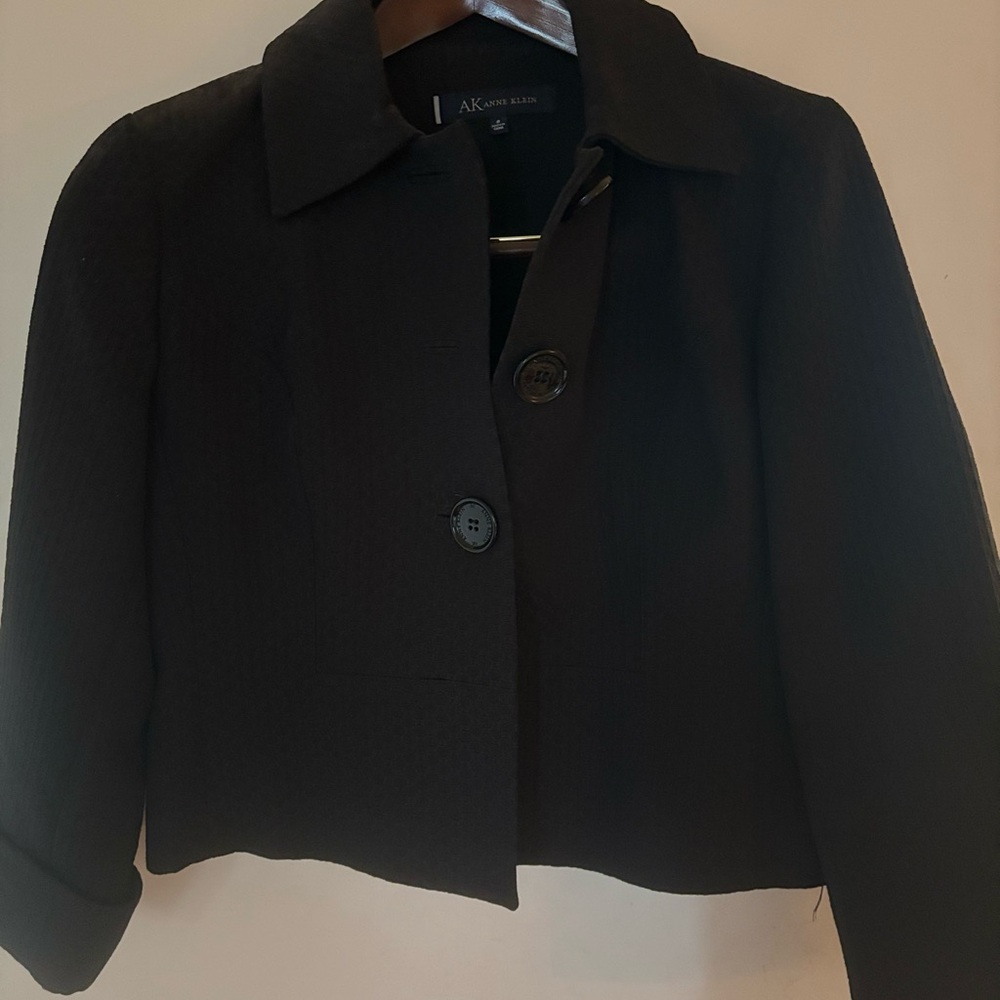 Anne Klein Navy Cropped Blazer